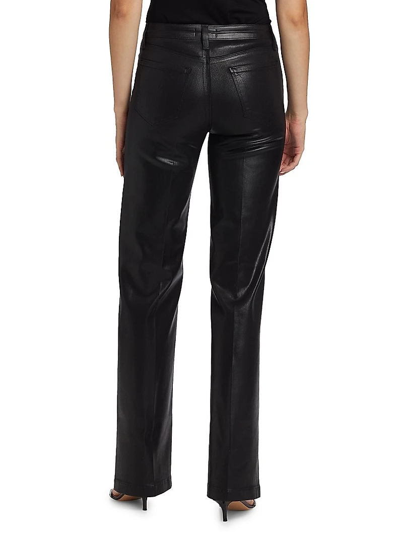 Clayton Coated High-Rise Straight-Leg Jeans