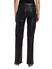 Clayton Coated High-Rise Straight-Leg Jeans