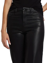 Clayton Coated High-Rise Straight-Leg Jeans