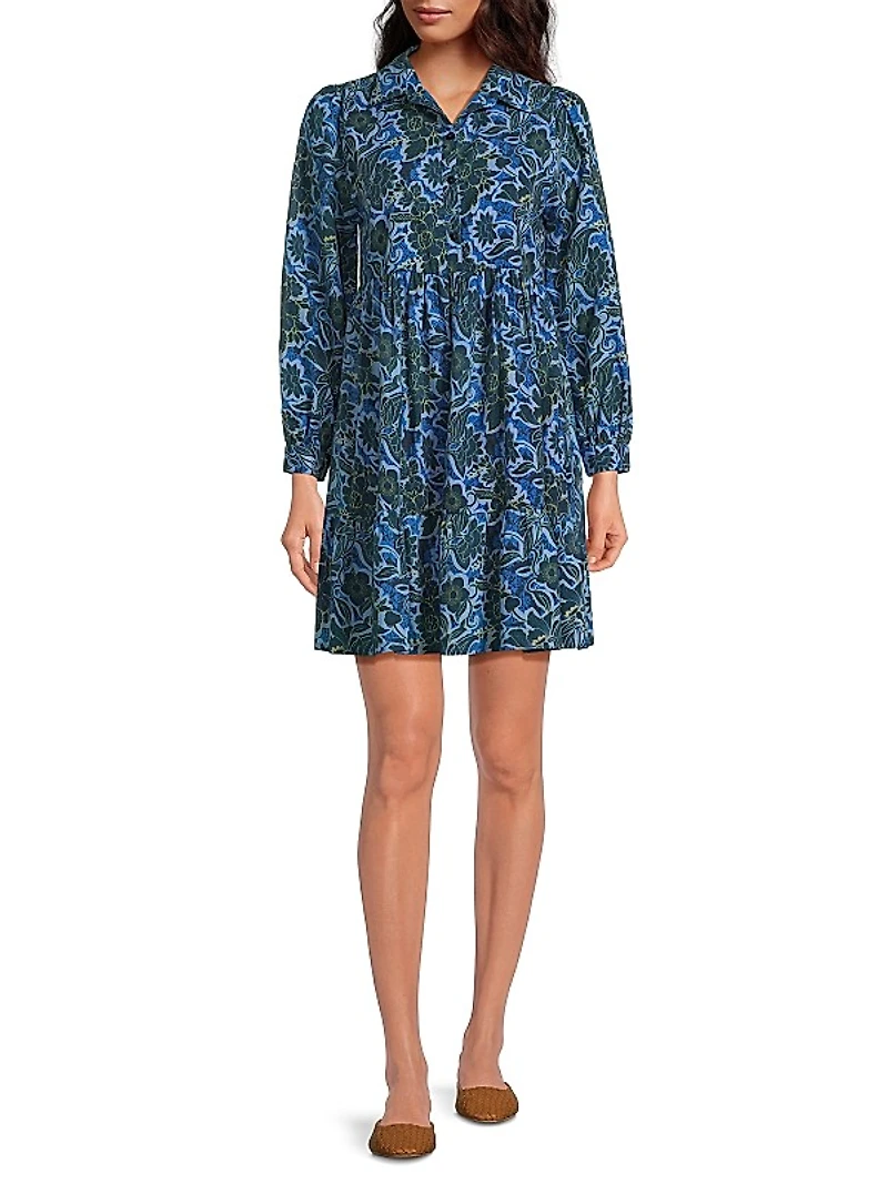 Romy Floral Cotton Tiered Minidress