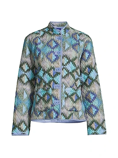 Andy Geometric Quilted Button-Up Jacket