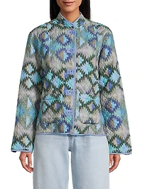 Andy Geometric Quilted Button-Up Jacket