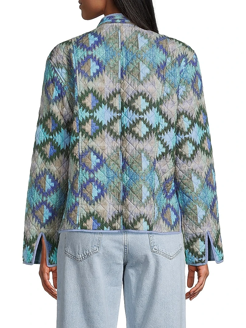 Andy Geometric Quilted Button-Up Jacket