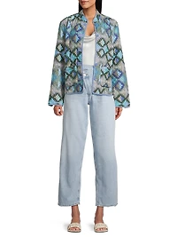 Andy Geometric Quilted Button-Up Jacket