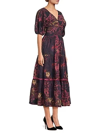 Nieves Printed Cotton Tiered Maxi Dress