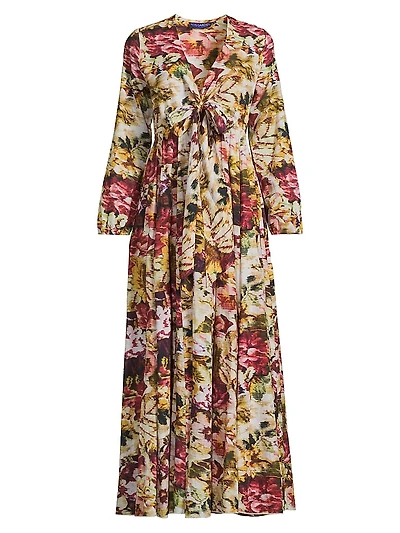 Angela Floral Cotton Maxi Dress