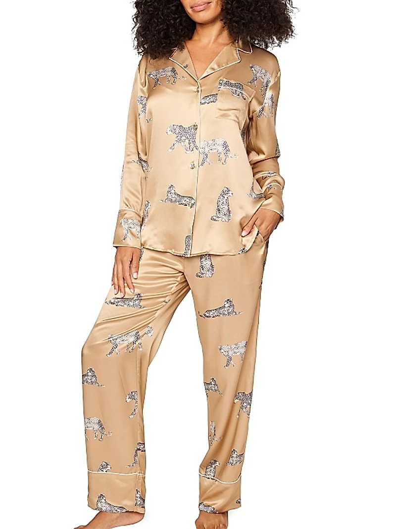 Mulberry Silk Panthère Pajama Set