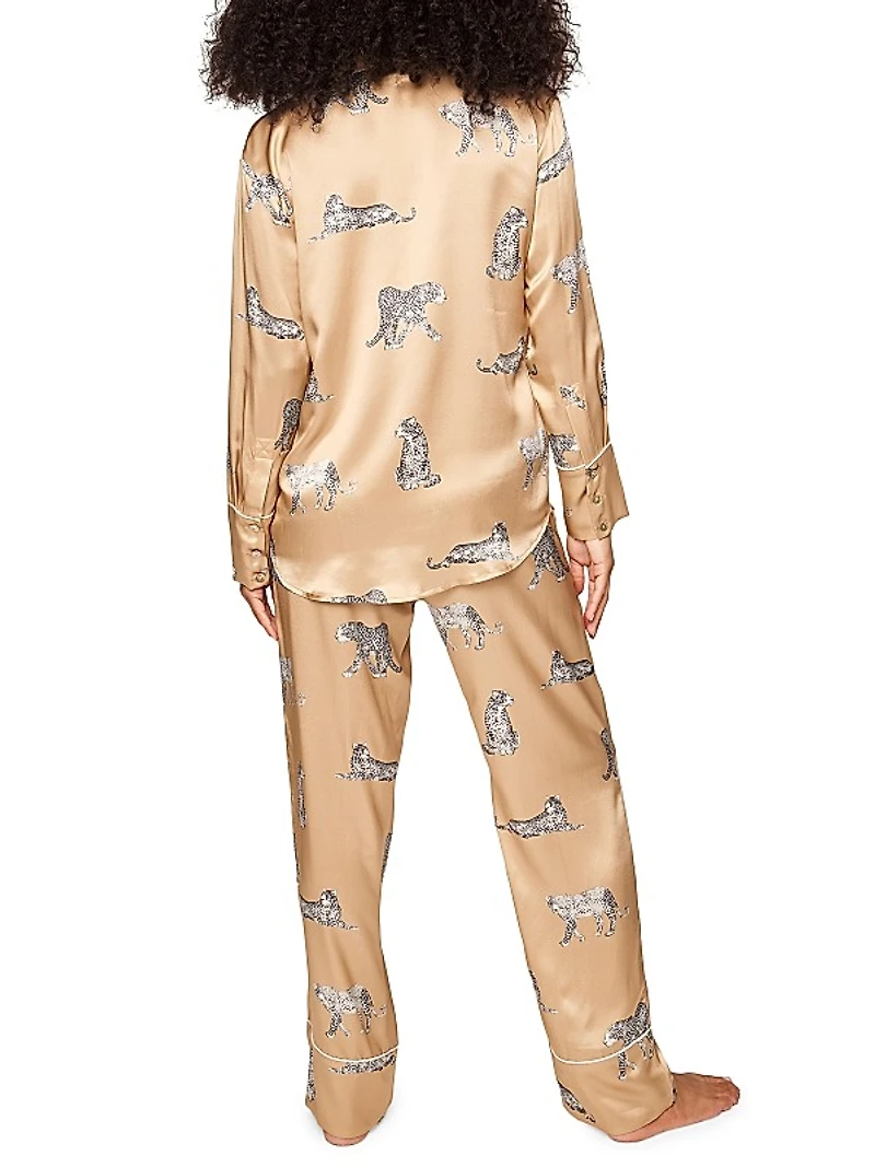 Mulberry Silk Panthère Pajama Set