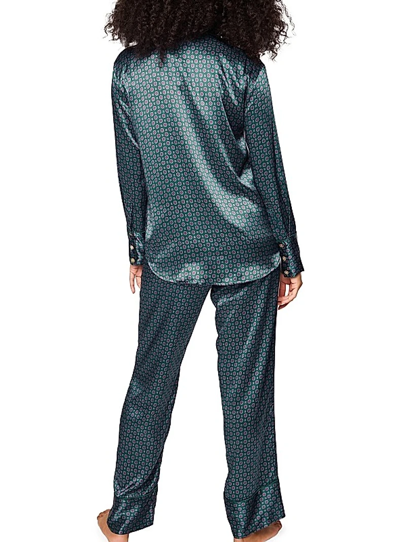 Geometric Silk Foulard Pajamas