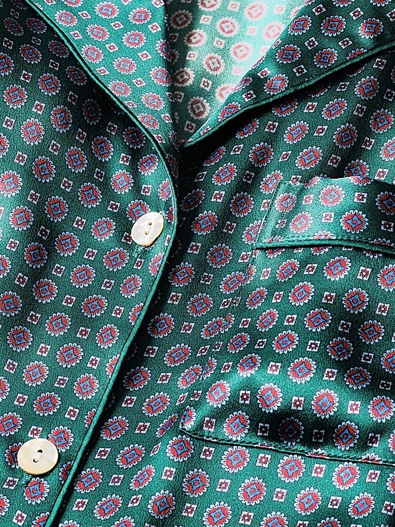 Geometric Silk Foulard Pajamas