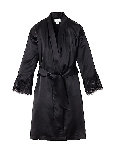 Mulberry Silk & Lace Robe