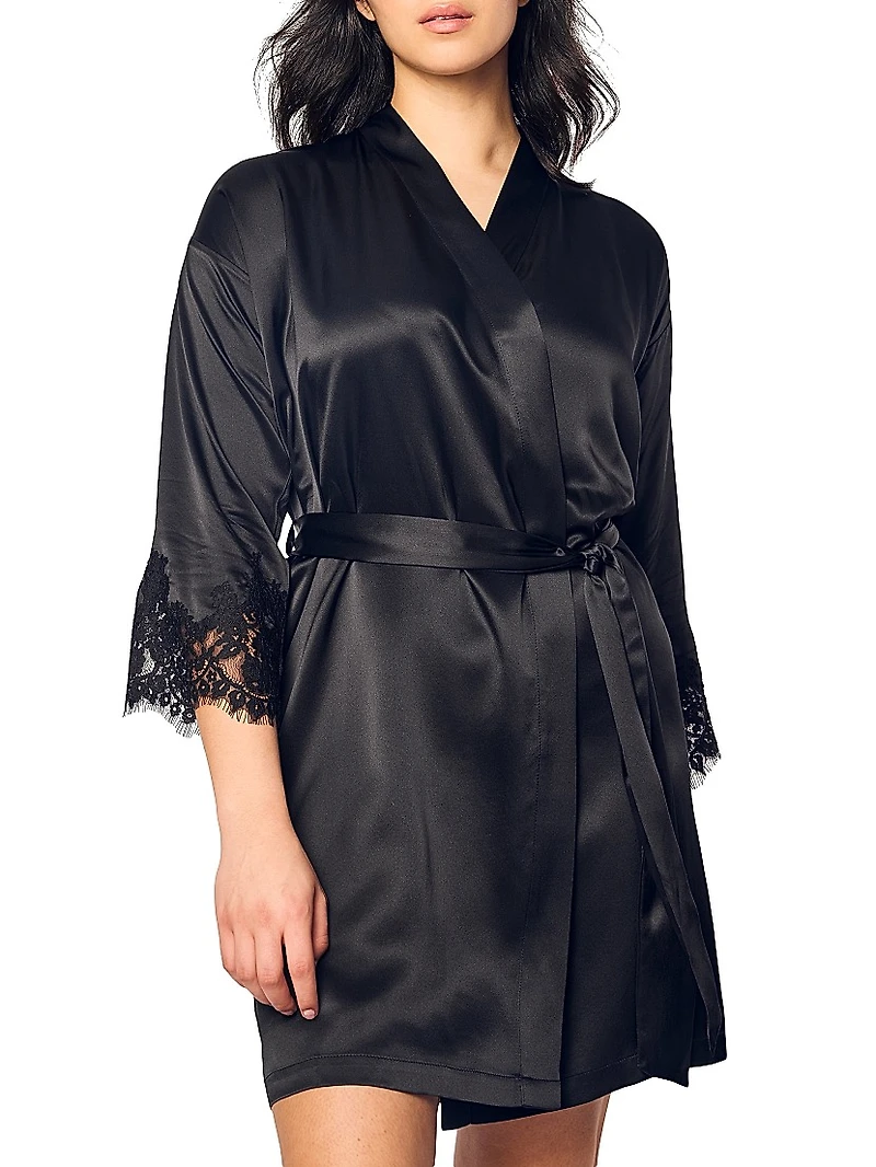 Mulberry Silk & Lace Robe