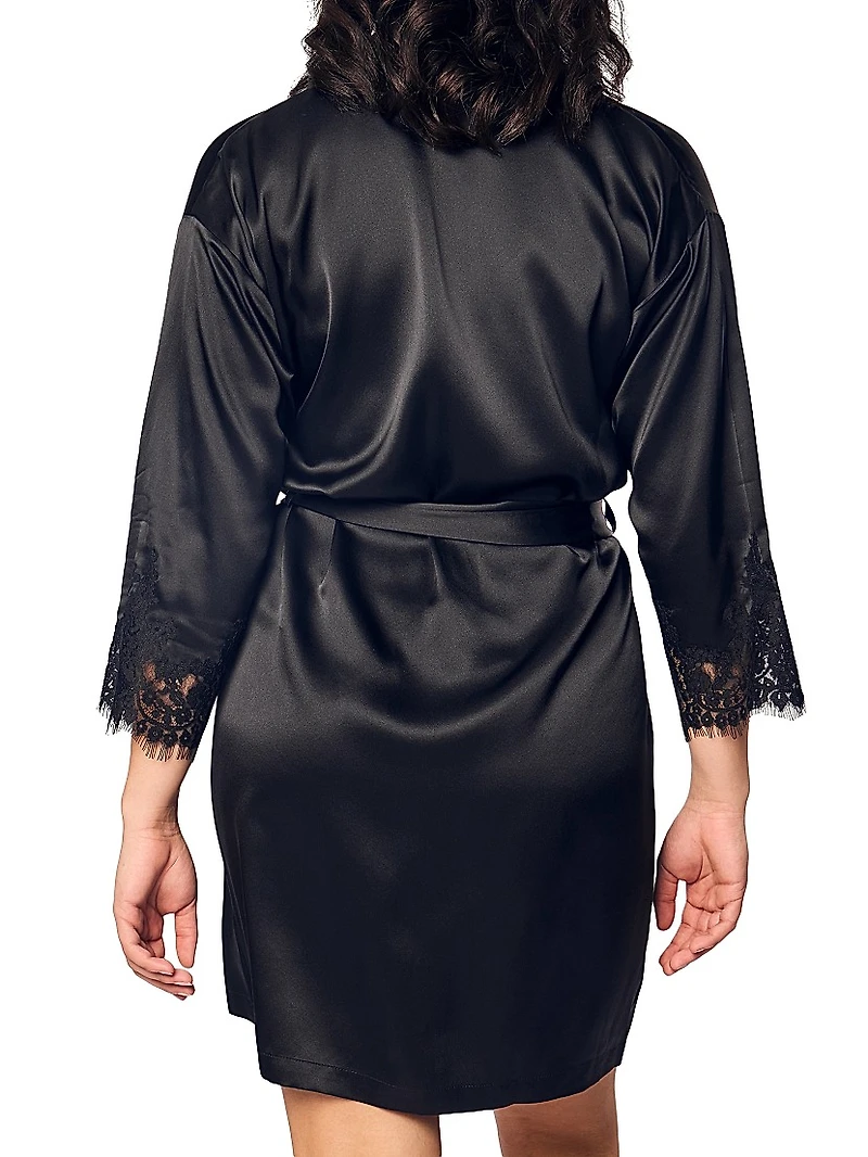 Mulberry Silk & Lace Robe