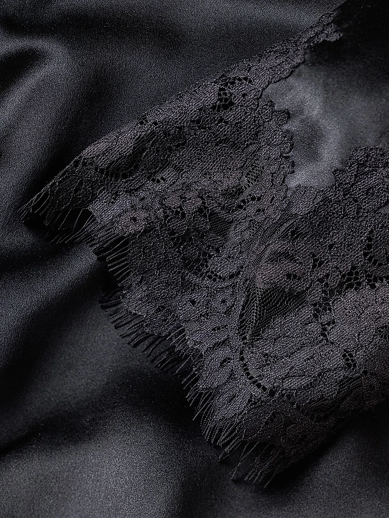 Mulberry Silk & Lace Robe