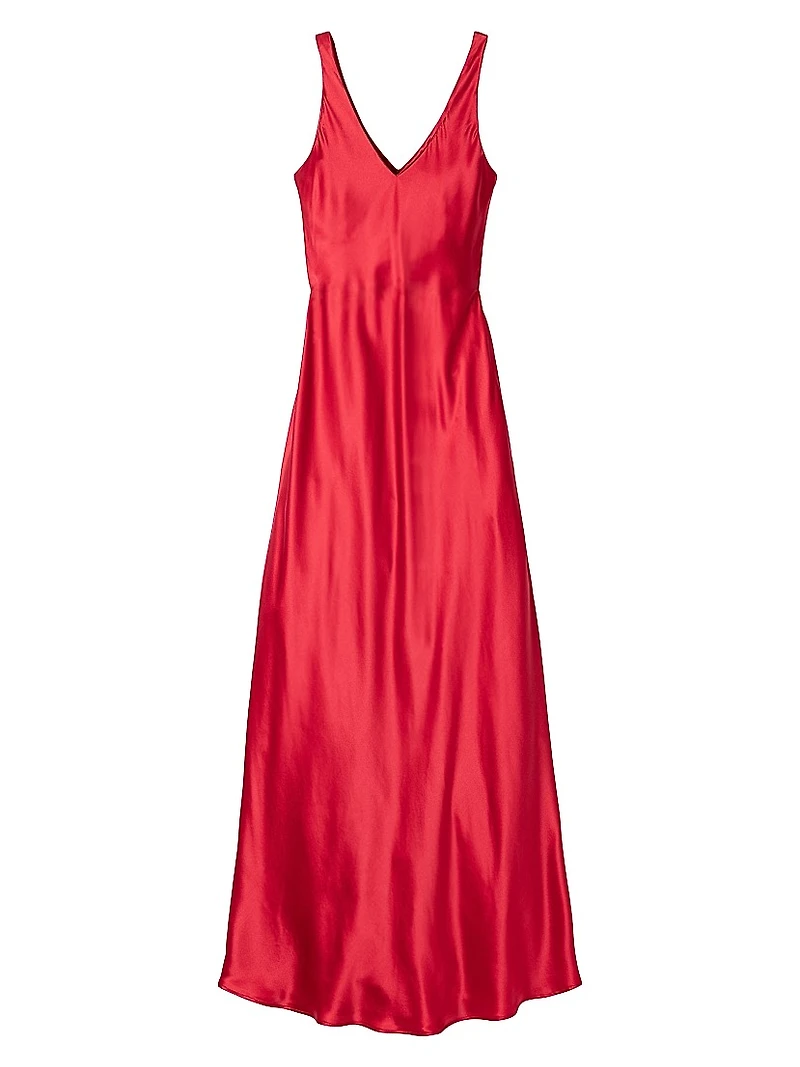 Silk Long A-Line Slipdress