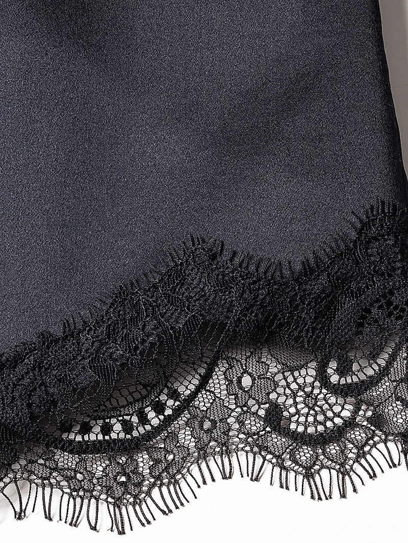 Mulberry Silk Lace Cami & Shorts Pajama Set