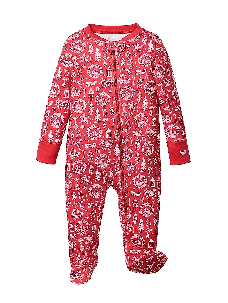 Baby's Whimsical Winter Print Footie