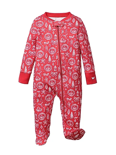 Baby's Whimsical Winter Print Footie