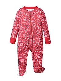 Baby's Whimsical Winter Print Footie