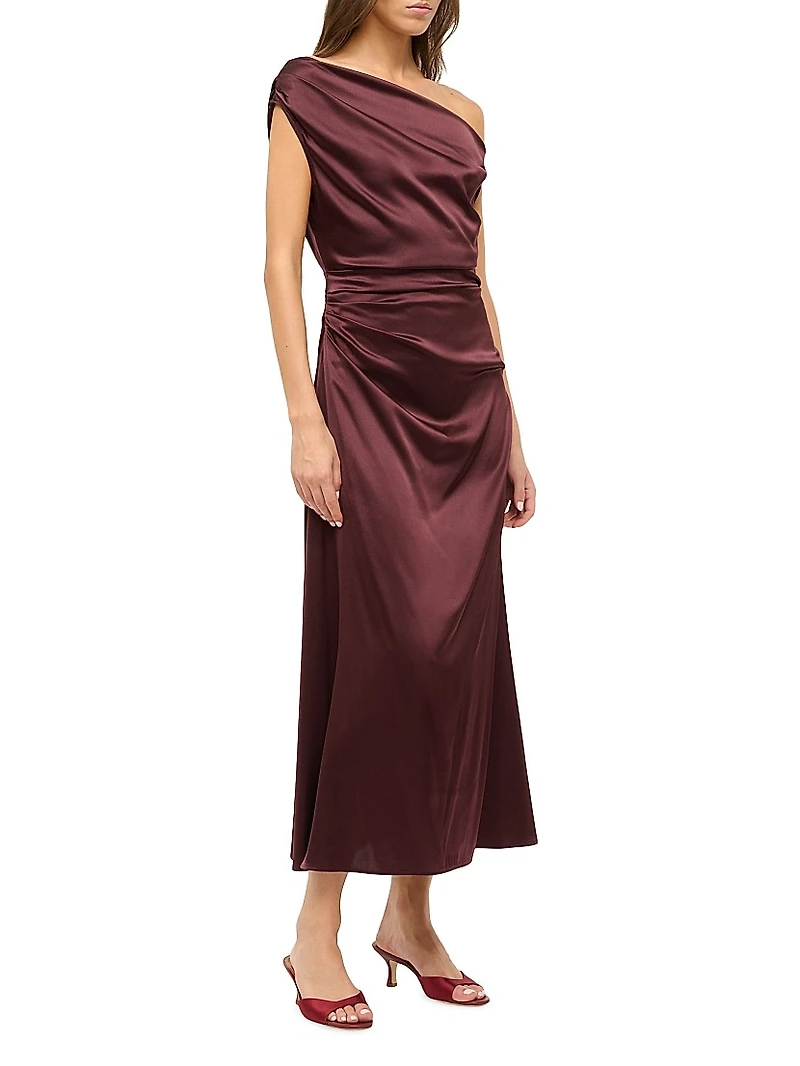 Phare Draped Silk-Blend Midi-Dress