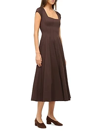 Wells Stretch-Cotton Fit & Flare Midi-Dress