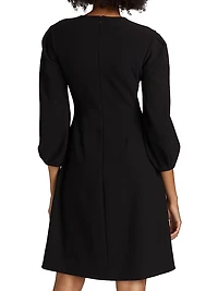 Embroidered Crepe Cocktail Dress