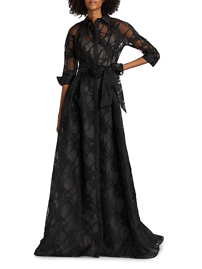 Web Organza Shirtwaist Gown