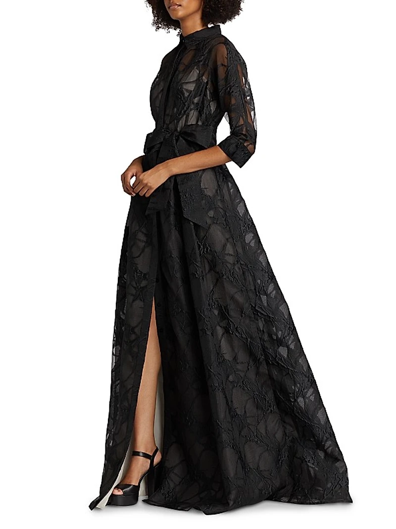 Web Organza Shirtwaist Gown