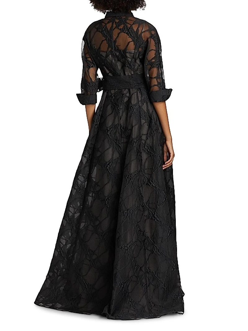Web Organza Shirtwaist Gown