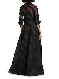 Web Organza Shirtwaist Gown
