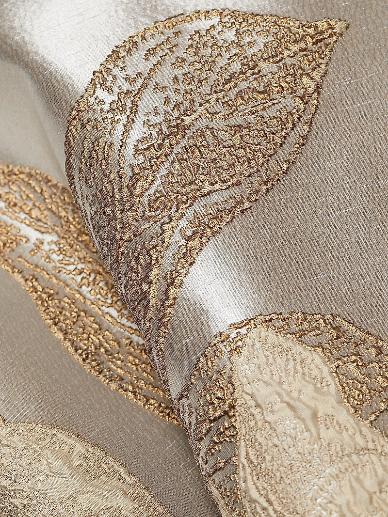 Floral Metallic Jacquard Ballgown