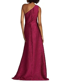 One-Shoulder Jacquard Gown