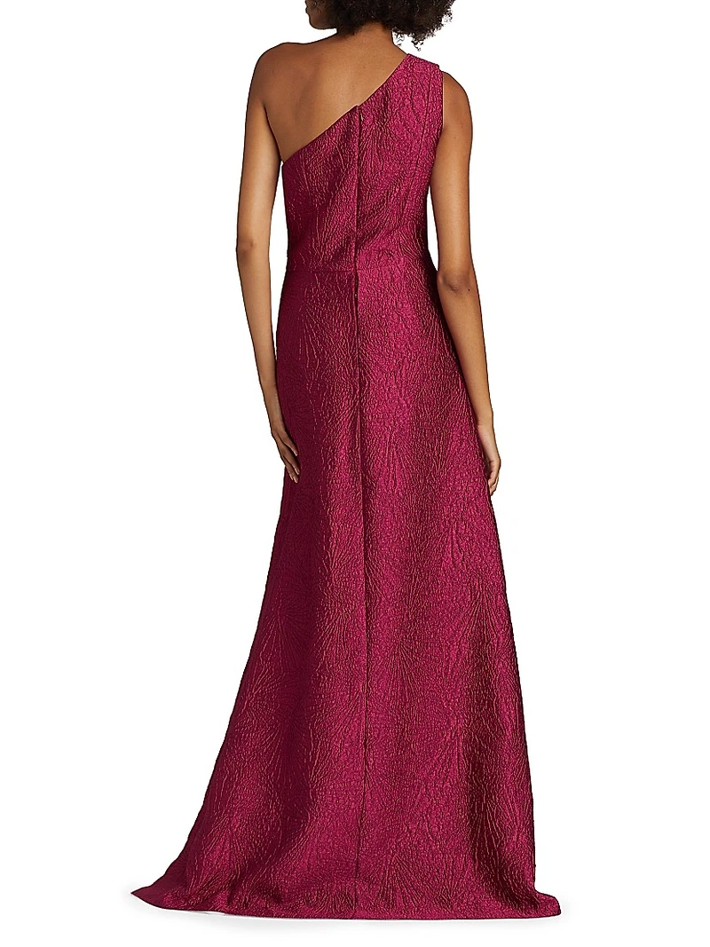 One-Shoulder Jacquard Gown