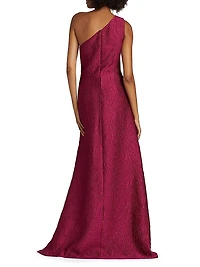 One-Shoulder Jacquard Gown