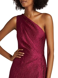 One-Shoulder Jacquard Gown