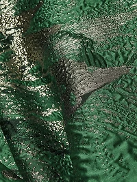 Leaf Metallic Jacquard Off-the-Shoulder Gown