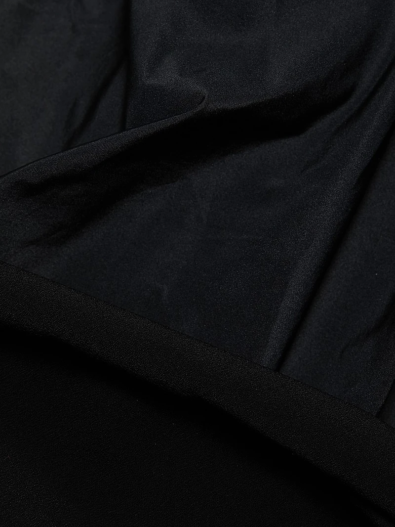 Scrunch Taffeta & Crêpe Off-the-Shoulder Gown