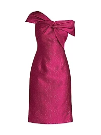 Speckle Jacquard Twist Cocktail Dress