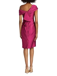 Speckle Jacquard Twist Cocktail Dress