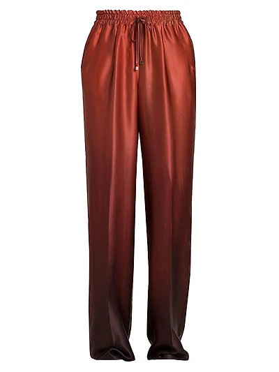 Ombré Silk Drawstring Pants