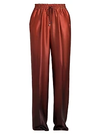 Ombré Silk Drawstring Pants