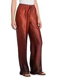 Ombré Silk Drawstring Pants