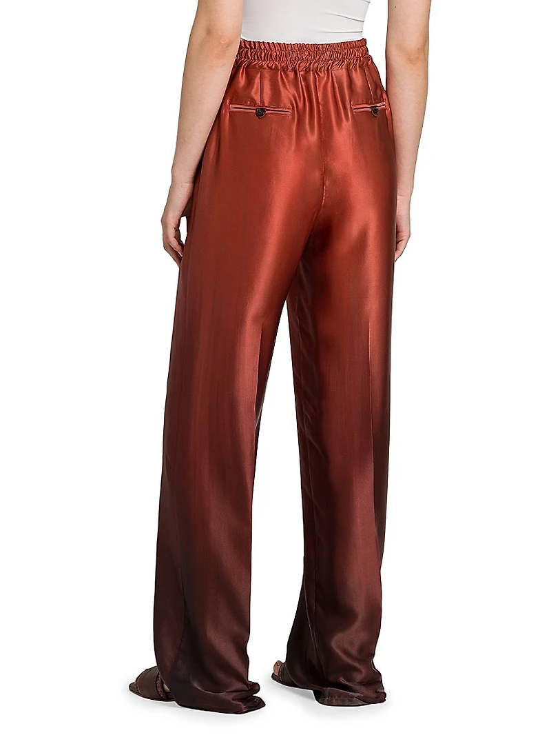 Ombré Silk Drawstring Pants
