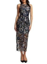 Helena Floral Mesh Cocktail Dress