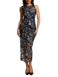 Helena Floral Mesh Cocktail Dress