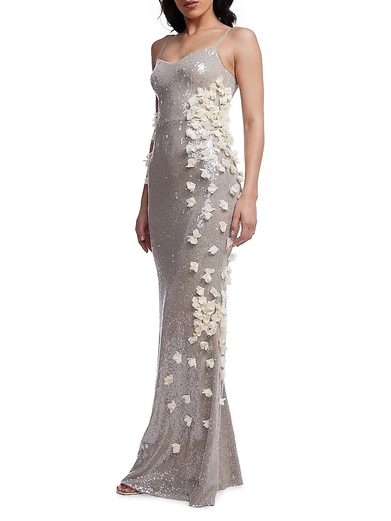 Giovanna Sequined Flower Gown
