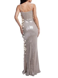 Giovanna Sequined Flower Gown