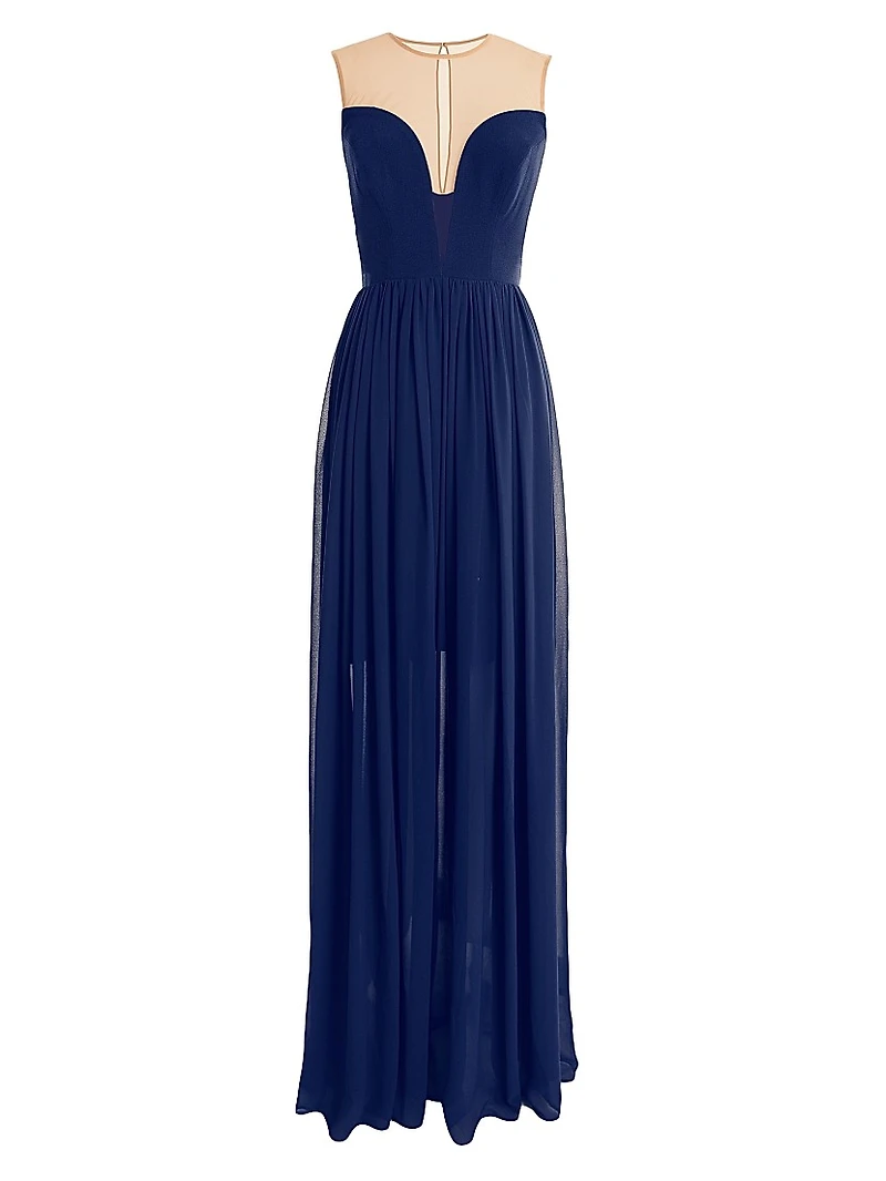 Eleanor Illusion Plunge Gown