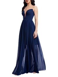 Eleanor Illusion Plunge Gown