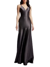 Shirley Seamed Satin Gown